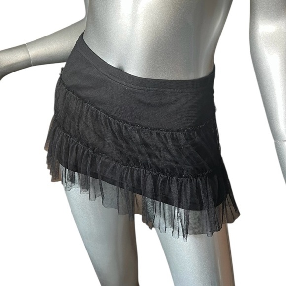 Danskin Girls Small 6-6X Black Mini Tutu Tulle Stretch Dance Skirt - Picture 1 of 10